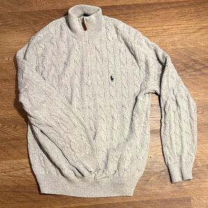 Polo Ralph Lauren Light Gray Zip-Up Sweater
